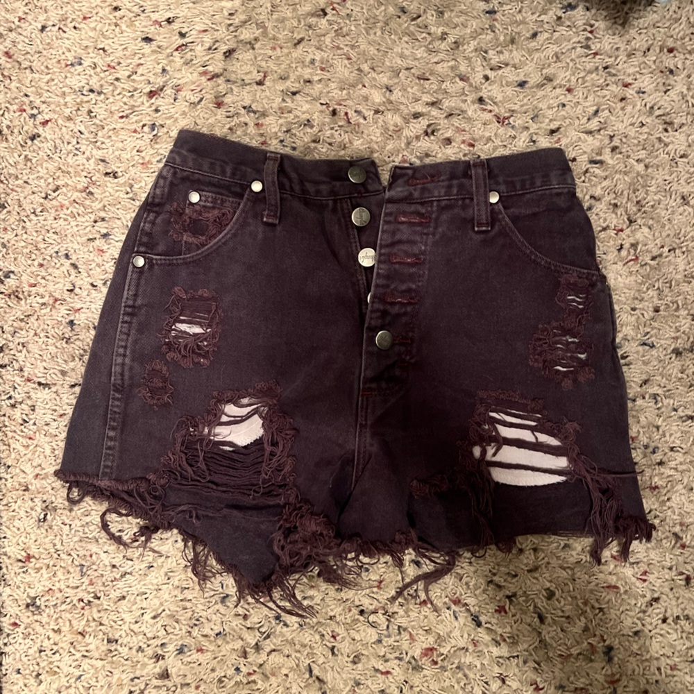 High waisted Wrangler denim shorts